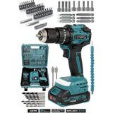 Assur 21V Çift Akülü Kömürsüz Motor 13MM Çelik Mandren Şarjlı Darbeli Matkap