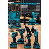 Assur 21V Darbeli 5'Li Set Kırıcı Delici Hilti - Matkap - Testere - Taşlama - Somun Sıkma Sökme