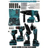 ASSUR 21V Darbeli Kömürsüz 5'li Set Kırıcı Delici Hilti - Somun Sıkma Sökme - Testere - Taşlama - Matkap
