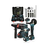 Assur Plus 3 Lü Set Şarjlı Matkap Hilti 2-26mm Torklu Vidalama Somun Sıkma Şarjlı Taşlama 125mm-1094