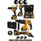 Assur Profesyonel 21V Akülü Matkap Somun Sıkma Sökme Taşlama Kırıcı Delici Hilti 4'lü Set