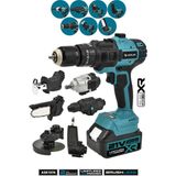 Assur Profesyonel 7 Başlıklı Set 21V Vidalama Taşlama Somun Sıkma Tilki Kuyruğu Budama Hava Pompası Hilti