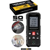 Assur Profesyonel Lazer Metre Terazili Dijital Mesafe Ölçer 50 Metre Ölçüm Cihazı Siyah Lazer Metre