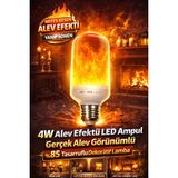Astakos 4W Alev Efektli LED Ampul Gerçek Alev Görünümlü Dekoratif Yanıp Sönen Işık - Kırmızı