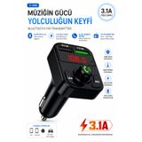 Astakos Bluetooth FM Transmitter Araç Çakmaklık Çift USB Girişli C-606 3.1A Araç İçi Müzik Kiti