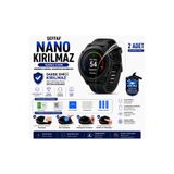 Astakos Garmin Instinct 2X 50mm Uyumlu Şeffaf Nano Kırılmaz Darbe Emici Ekran Koruyucu 2 Adet