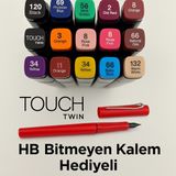 Astamon Touch Twin 1.kalite 12 Parça Çift Taraflı Profesyonel Marker Boya Kelem Seti Çantasız Kalem Hediyeli - 12 Renk