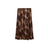 Astarlı Batik Desenli Slim Fit Midi Boy Etek
