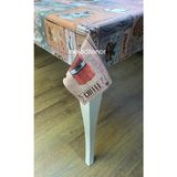 Astarlı Çikolata Fincan Kahve Yazılı Desen Kaymaz Pvc Muşamba Masa Örtüsü - Kahverengi - 140 x 180 cm