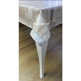 Astarlı Ekose Pötikare Yama Desen Kaymaz Pvc Muşamba Masa Örtüsü - Acı Kahverengi - 100 x 140 cm