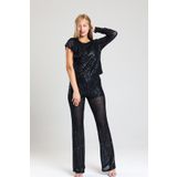 Astarlı Gizli Fermuarlı Zara Payet Pantolon | Pnt32488 Siyah