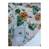 Astarlı kaymaz kiremit rengi silinebilir çiçekli pvc yuvarlak muşamba masa örtüsü Kahverengi 140 x 140