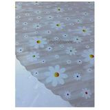 Astarlı kaymaz silinebilir papatya desen pvc yuvarlak muşamba masa örtüsü 140x140 cm Kahverengi 140 x 140
