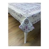 Astarlı kilim pano desen kaymaz dikdörtgen pvc musamba masa örtüsü 120 x 155 cm Mor 120 x 160