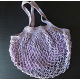 Astarlı Omuz Askılı Plaj ,gündelik Omuz Kağıt Ip El Örgüsü Çanta Handmade Mor 22400 - Açık Mor