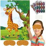 ASTARON 2 Takım Zürafa Üzerindeki Kuyruğu Pin Orman Hayvan Parti Oyunu Hayvanat Bahçesi temalı Doğum Günü Partisi Malzemeleri 2 Poster 53,3 cm x 71,1 cm 48 parça Kuyruk Çıkartmaları Çocuk Duvar Ev Dekoru