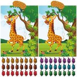 ASTARON 2 Takım Zürafa Üzerindeki Kuyruğu Pin Orman Hayvan Parti Oyunu Hayvanat Bahçesi temalı Doğum Günü Partisi Malzemeleri 2 Poster 53,3 cm x 71,1 cm 48 parça Kuyruk Çıkartmaları Çocuk Duvar Ev Dekoru