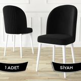 Aste Serisi 1 Adet Mutfak Sandalyesi Metal Beyaz Iskeletli 1. Sınıf Babyface Kumaş - Baby Face - Ahşap