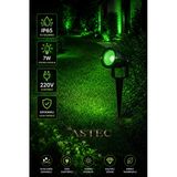 ASTEC 7W Yeşil Bahçe Aydınlatma Spotu IP65 Su Geçirmez 220V Elektrikli Dış Mekan Çim Kazık