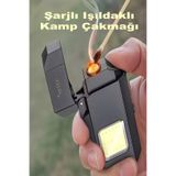 ASTEC Şarjlı Taktik Askeri Kamp Çakmağı LED Aydınlatmalı Resistanslı Dayanıklı Uzun Kullanım