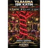 Astec Tak Çalıştır 5 Metre Yapışkanlı Kırmızı Şerit Led Yılbaşı Ağacı Süsü Ve Dekoratif Ev Aydınlatması Fişe 220V Kırmızı