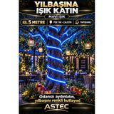 Astec Tak Çalıştır 5 Metre Yapışkanlı Mavi Şerit Led Yılbaşı Ağacı Süsü Ve Dekoratif Ev Aydınlatması Fişe 220V Mavi