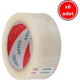 Astel, Koli Bandı, 6 Adet, 45 mm 100 M, Şeffaf, Hotmelt, Dayanıklı - 45 mm 100 m