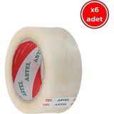 Astel Koli Bandı, 6 Adet, 45 mm x 40 M, Şeffaf, Hotmelt Yapışkan