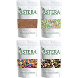 Astera 1 kg Pasta Süsü Renkli + 1 kg Bonibon + 1 kg Pasta Süsü Kakaolu + 1 kg Çakıltaşı Çikolata