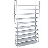Astera 10 Katlı Gri Ayakkabı Rafı. 100X29X175 cm Geniş Kapasiteli Düzenleyici.