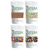 Astera 100 gr Renkli Pasta Süsü + 100 gr Bonibon + 100 gr Kakaolu Pasta Süsü + 100 gr Çakıltaşı Çikolata