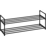 Astera 2 Katlı Metal Ayakkabı Rafı - 10 Çift Kapasiteli, Siyah - 001-Renkli