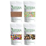 Astera 50 gr Renkli Pasta Süsü + 50 gr Bonibon + 50 gr Kakaolu Pasta Süsü + 50 gr Çakıltaşı Çikolata