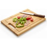 Astera Dikdörtgen Oluklu Kulplu Bambu Kesme Tahtası 34X24 cm