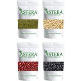 Astera Glutensiz Fasülye Seti ( 250 gr Kırmızı + 250 gr Siyah + 250 gr Soya + 250 gr Maş Fasülyesi )