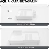Astera Sürgülü Bulaşıklık Tabaklık, Oluklu ve Çatal Bıçaklık - Plastik 36X52CM