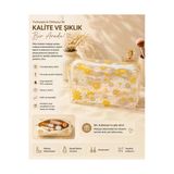 Asterdora Şeffaf Papatya Desenli Makyaj Çantası