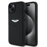 Aston Martin iPhone 15 Victory PU Deri Metal Logolu Orijinal Lisanslı Kılıf