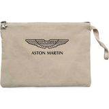 Aston Martin Logo Krem Clutch Astarlı Cüzdan / El Çantası - 25x18cm