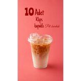 ASTOR AMBALAJ 10LU 350 cc Kapaklı SERT Plastik Bardak Pet Bardak Limonata Soğuk İçecek Kahve Latte Bardağı