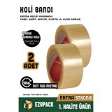 ASTOR AMBALAJ 2 Adet 45x100mt Koli Bandı Taşınma Taşınma Kolisi Poşeti Kapama Bandı Ambalaj Streç Bant
