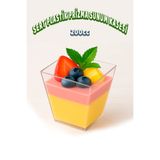 ASTOR AMBALAJ 200Cc Kübik Prizma Mika Magnolya Kase Plastik Tatlı Sunum Kabı Dondurma Puding Meze Salata Cup