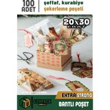 ASTOR AMBALAJ 20X30 100Ad Kurabiye Şeker Parti Baby Shower Doğum günü Hediyelik Kendinden Yapışkanlı Jelatin Poşet