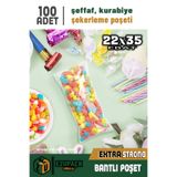 ASTOR AMBALAJ 22X35 100Ad Kurabiye Şeker Parti Baby Shower Doğum günü Hediyelik Kendinden Yapışkanlı Jelatin Poşet