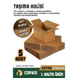 ASTOR AMBALAJ 5 Adet 40x30x30cm Çift Oluklu Taşıma Taşınma Karton Çeyiz Arşiv Kitap Boş Koli