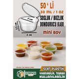 ASTOR AMBALAJ 50 Adet Sızdırmaz 30 ml Mini Saklama Kabı Sosluk Buzluk Kabı, Et Suyu, Kemik Suyu, Sos Kabı Mutfak