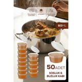 ASTOR AMBALAJ 50 Adet Sızdırmaz 60 ml Mini Saklama Kabı Sosluk Buzluk Kabı, Et Suyu, Kemik Suyu, Sos Kabı Mutfak
