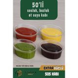ASTOR AMBALAJ 50 Adet Sızdırmaz 80 ml Mini Saklama Kabı Sosluk Buzluk Organizer, Et Suyu, Kemik Suyu, Sos Kap