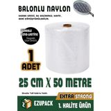 Astor Ambalaj Özel Ebat 25 cm x 50 Metre Balonlu Naylon Patpat Kalın Havalı Naylon Pat Pat Pıt Pıt