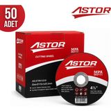 Astor Metal Kesici Taş 115X1X22.2 mm Inox Kesmetaşı - 50 Adet - Siyah